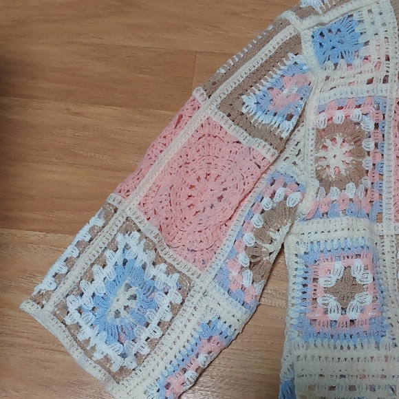 POL Pastel Open Front Granny Square Cardigan. NWOT - Picture 5 of 5